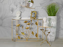 Console Fissa Flow 120x80x40 cm in Ferro e MDF Oro