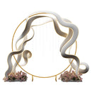 Arco da Giardino in Acciaio, Archetto Nuziale Rotondo per Palloncini e Piante Rampicanti per Cerimonie, Compleanni ed Eventi, 222x60x224 cm, Oro      