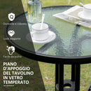 Set Tavolino e 2 Sedie Pieghevoli in Metallo Nero