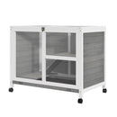 Conigliera da Esterno 2 Livelli 91,5x53,3x73 cm in Legno Grigio
