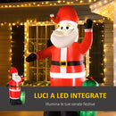 Babbo Natale Gonfiabile Decorazione Natalizia Rosso e verde 50x60x240 cm 