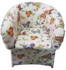 Poltrona Imbottita 65x65x75 cm in Tessuto Renier Farfalle