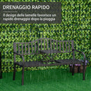Panchina da Giardino 2-3 Posti 150x58,5x90cm con Tavolino Sollevabile in Metallo Nero      
