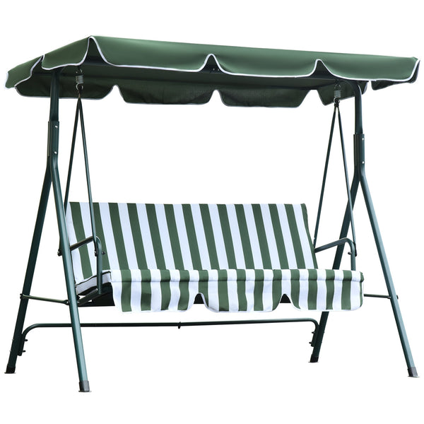 online Dondolo 3 Posti da Giardino 170x110x152 cm Swivel Verde e Bianco