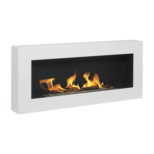 acquista Camino a Bioetanolo da Parete 90x12xH40 cm Siena Bianco Seconda Scelta