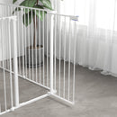 Cancelletto di Sicurezza per Animali Domestici 123x102x90 cm in Metallo e Plastica Bianco