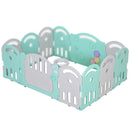 Box Recinto Attività per Bambini 162x122x63 cm  Grigio e Azzurro