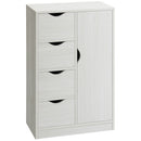 Mobile Bagno con 4 Cassetti e Armadietto 54x29x83 cm Maniglie Ritagliate in Legno Bianco      
