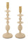 Porta Candele Gemini Crema Set 2 Pz Ø10x33 cm - Ø10x29 cm in Ferro Crema e Oro