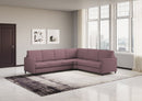 Divano Angolare 6 Posti 281x221x85 cm Karay in Tessuto Prugna
