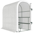 Serra da Giardino 123x187x189 cm con Scaffali a 2 Livelli e Porta Avvolgibile in Acciaio e PE Bianco      
