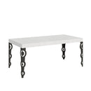 Tavolo Allungabile 200-304x90x77 cm Karamay Bianco Frassino Telaio Antracite 