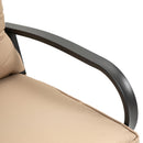 Panchina Dondolo da Giardino 2 Posti 122x70x87 cm in Acciaio e Ghisa con Cuscini Cachi