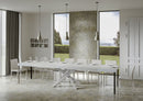 Tavolo Allungabile 120-380x90x77 cm Volantis Premium Bianco Frassino Telaio Bianco 