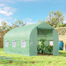 Serra a Tunnel Anti-UV 4x2x2 m con 6 Finestre a Rete e Ingresso Arrotolabile in Metallo e PE Verde      