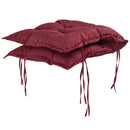 Cuscino per Sedie da Giardino 100x50 cm con Laccetti in Poliestere Rosso