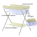 Fasciatoio Pieghevole Multiuso con Vaschetta Bagnetto per Neonati in Plastica Atossica 85x70x92 cm 