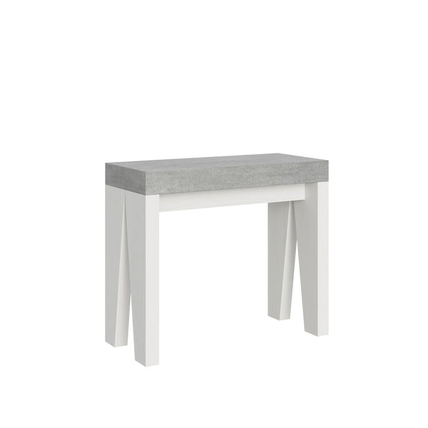 Consolle Allungabile 90-196x40x77 cm in Nobilitato Grigio e Bianco sconto
