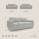 Divano Letto 3 Posti 215x93x100 cm in Tessuto Blu