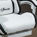 Sedia da Gaming con Schienale Reclinabile 65x65x121-129 cm in Finta Pelle PU Bianco e Nero  