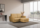 Divano 2 Posti con Pouf 172x145x85 cm Yasel in Tessuto Ocra