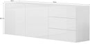Credenza 2 Ante + 3 Cassetti 170x40x60,5 cm Metis Bianco Lucido