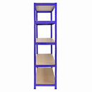Scaffalatura 5 Ripiani ad Incastro 90x45x180 Piani in MDF Struttura in Acciaio Blu