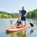 Tavola Sup Gonfiabile 320x82x15 cm Stand Up Paddle Antiscivolo in Plastica ed EVA Arancione      