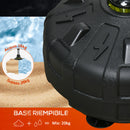 Punching Ball da Terra 145-180 cm con Base Riempibile e Ventose in Acciaio e PU Nero      