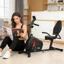 Cyclette da Seduta con 8 Livelli Potenza 132-148x62,5x96 cm Bici Home Fitness Ergonomica Nero      