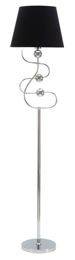 Lampada da Terra Argento Ball Ø37x169 cm in Ferro PVC e Tessuto Argento e Nero sconto