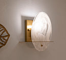 Lampada da Muro Portlan 20x11x25 cm in Vetro e Ferro Oro e Naturale      