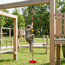 Corda Arrampicata per Bambini con Pedane e Seduta a Disco in HDPE e PE Rosso      