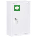 Armadietto Medicinali 30x14x46 cm a 3 Ripiani con Serratura e 2 Chiavi in Acciaio Bianco      