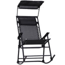 Sedia a Dondolo da Giardino Esterno con Baldacchino Nero 105x64x125 cm 