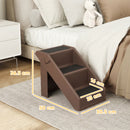 Scaletta per Cani e Gatti 53x30,5x36,5 cm con 3 Scalini Antiscivolo in PP e EVA Marrone      