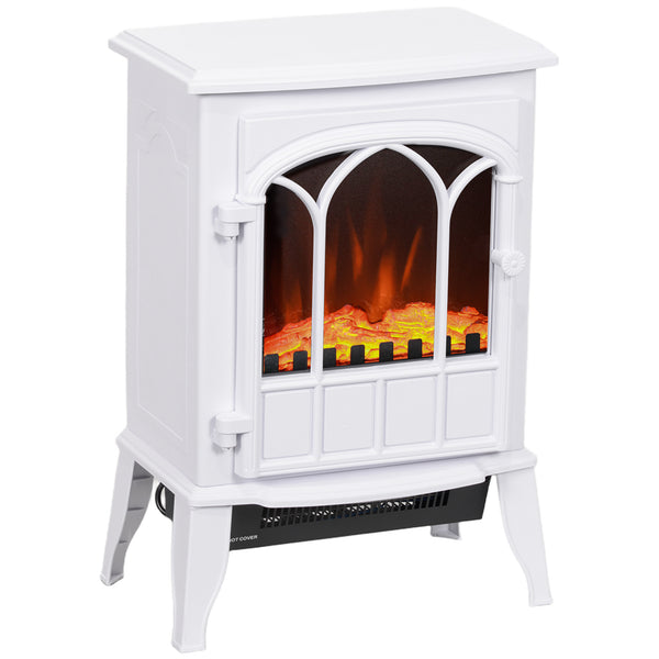 Camino Elettrico da Terra 1000W-2000W con Effetto Fiamma Regolabile 39x23x56,5 cm Bianco acquista