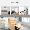 Poltrona Relax Reclinabile in Similpelle Beige 