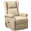 Poltrona Alzapersona Elettrica Reclinazione Motorizzata in Ecopelle Beige      