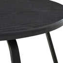 Tavolino Basso 2 Ripiani Ø50x46,5 cm in Metallo e Legno  Nero