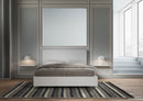 Letto Matrimoniale con Rete e Contenitore Alzata Comoda Struttura Bianco Frassico e Testata in Similpelle Level Bianco Varie Misure