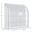 Serra Addossata a 3 Livelli 200x100x215 cm con Porte e Finestre Avvolgibili in PE e Acciaio Verde e Bianco      