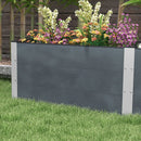 Fioriera da Giardino con Fondo Aperto in Legno Composito e Alluminio 200x50x56 cm Grigio