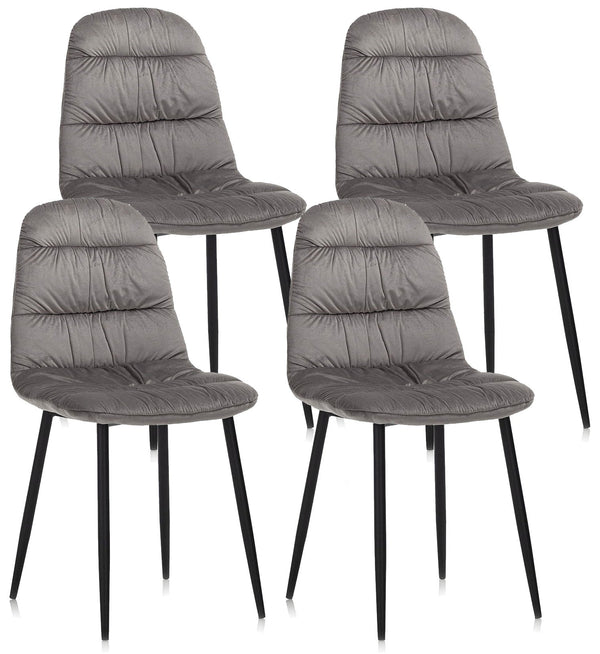 Set 4 Sedie 44x40x90 cm in Velluto Grigio online
