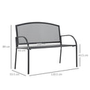 Panchina da Giardino 110,5x53,5x89 cm in Metallo Grigio scuro