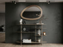 Specchio da Muro Saturno Tortota 71x1,5x48 cm in Ferro e MDF e Specchio Grigio tortora      