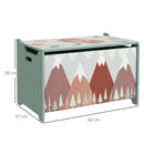 Cassapanca Baule Portagiochi 60x37x39 cm in MDF Verde