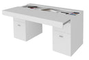 Scrivania 2 Ante 2 Cassetti 130x60x75 cm Sliding Larice bianco