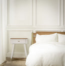 Comodino Matera 45x62x32 cm in Legno MDF e Ferro Bianco/Marrone