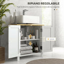 Mobile Sotto Lavabo per Bagno 60x30x60 cm 2 Ante in MDF Bianco      